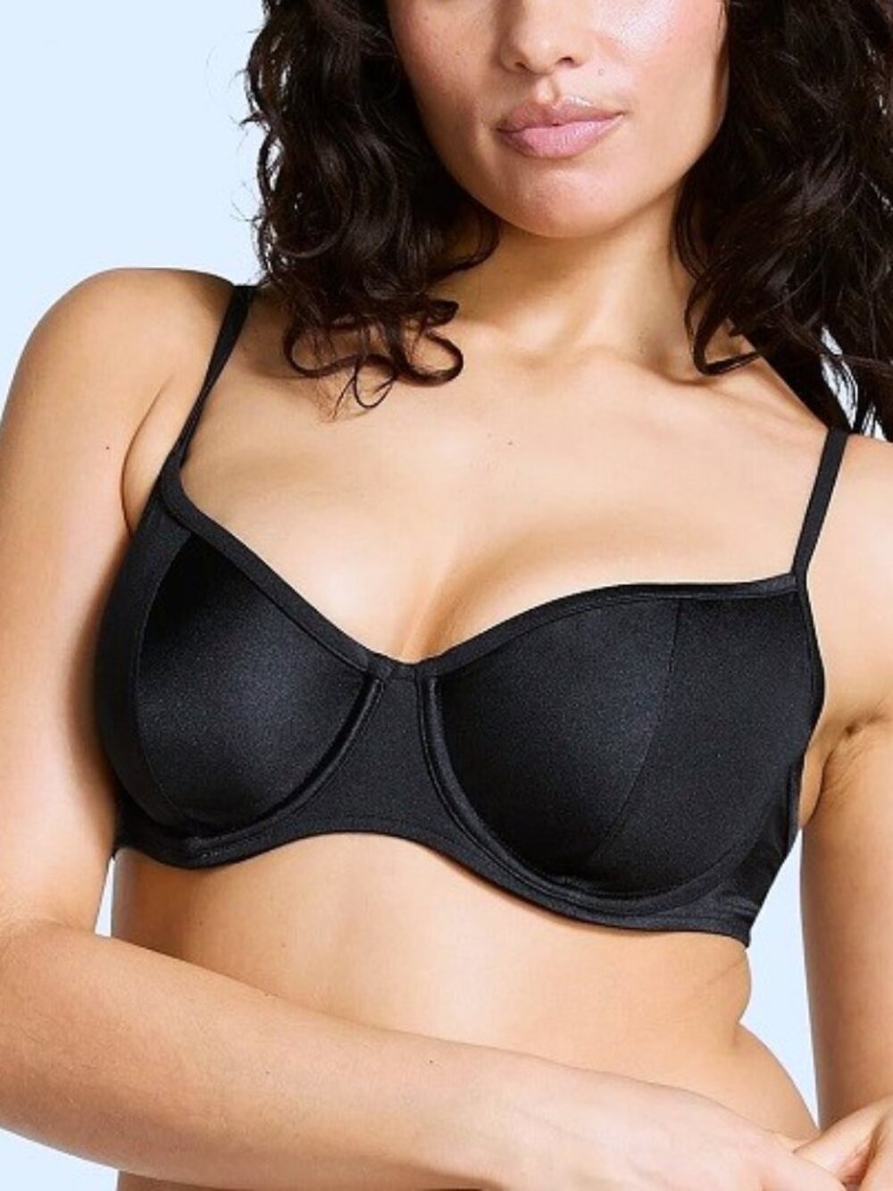 PINK Frankies Bikinis Swim XL (38D, 40B, 40C) Buttercup Bikini Top Black NWT